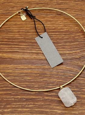 西洋欧美风天然冰裂纹原石设计师腔调森女文艺范项圈