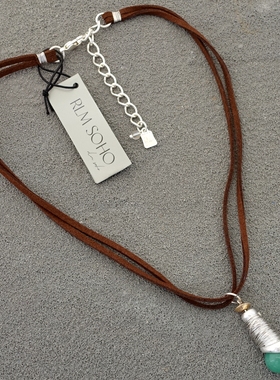 拉睦RLM SOHO绿色石珠手工绕丝设计师腔调森女文艺术范休闲风项链