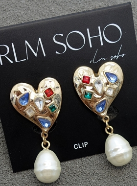 拉睦RLM SOHO度假摄影宴会派对婚纱礼服裙小华丽耳夹(无耳洞佩戴)