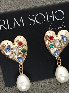 拉睦RLM SOHO度假摄影宴会派对婚纱礼服裙舞台秀场小华丽耳钉针饰