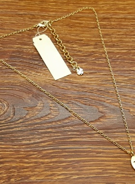 亚光磨花镀金字母E小清新森女文艺范简洁百搭创意复古风小项链