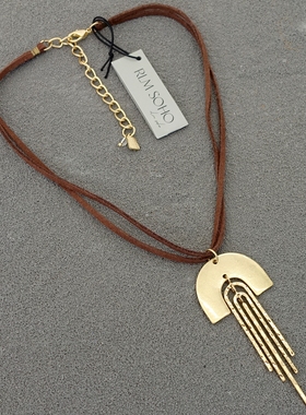 拉睦RLM SOHO亚光磨花镀金设计师文艺术气质嘻哈朋克摇范潮人项链