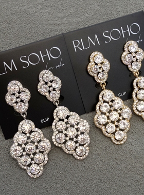 拉睦RLM SOHO璀璨满钻宴会派对走秀场婚纱礼服裙耳夹(无耳洞佩戴)