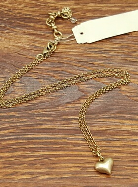 实心立体桃心爱心青春森女文艺范复古VINTAGE简洁百搭森女小项链
