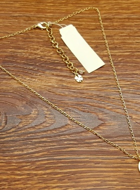 亚光磨花镀金字母F小清新森女文艺范简洁百搭创意复古风小项链