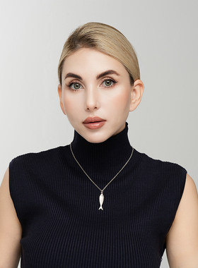 创意别致镶钻小鱼森女文艺范西洋欧美风百搭款式小项链