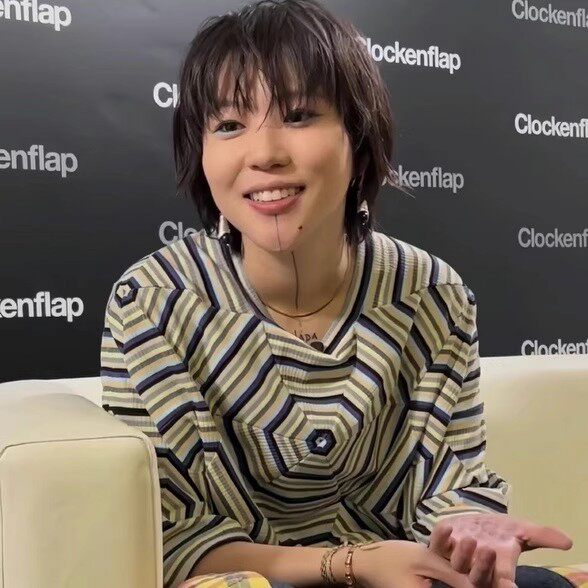 窦靖童童佩戴款手工绕丝青金石设计师腔调森女文艺范耳环坠饰品