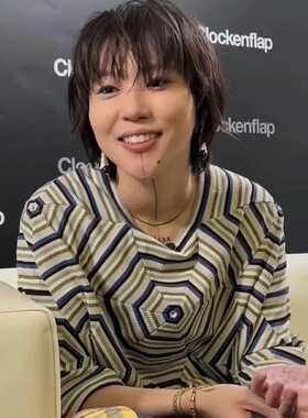 窦靖童童佩戴款手工绕丝青金石设计师腔调森女文艺范耳环坠饰品