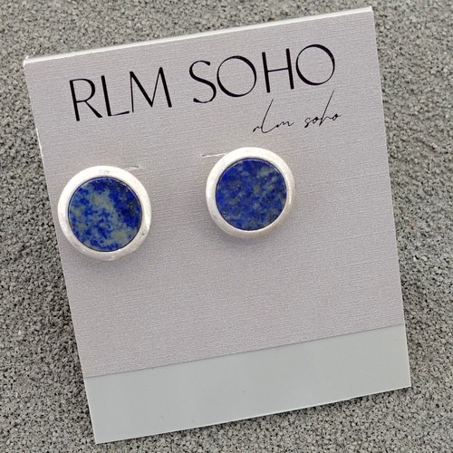 拉睦RLM SOHO镶嵌青金石设计师气质文艺范简洁百搭休闲风耳钉饰品
