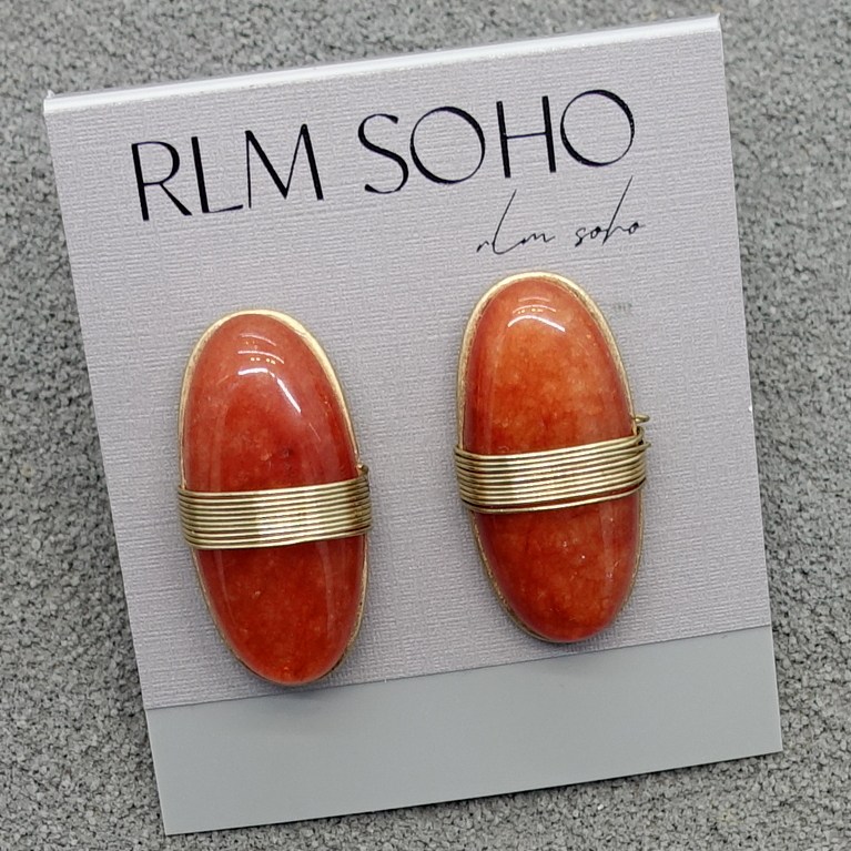 拉睦RLM SOHO天然原石设计师腔调森女文艺范潮人耳夹(无耳洞佩戴)