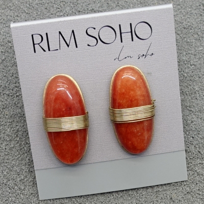 拉睦RLM SOHO天然原石设计师腔调森女文艺范潮人耳夹(无耳洞佩戴)