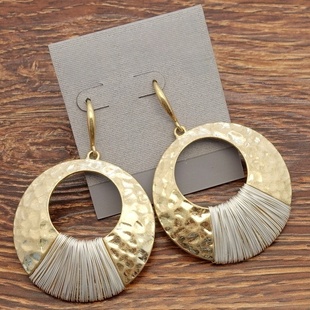 西洋欧美风设计师腔调森女文艺范手工做绕丝潮人个性 耳环坠饰品