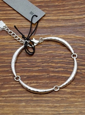 磨花亚光镀银设计师气质森女文艺术气息情侣男女同款卡卡外饰手链