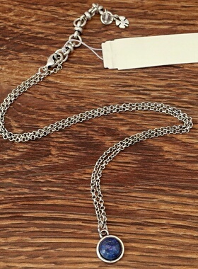 西洋欧美风石头镶嵌森女文艺范双面做工简洁百搭小项链