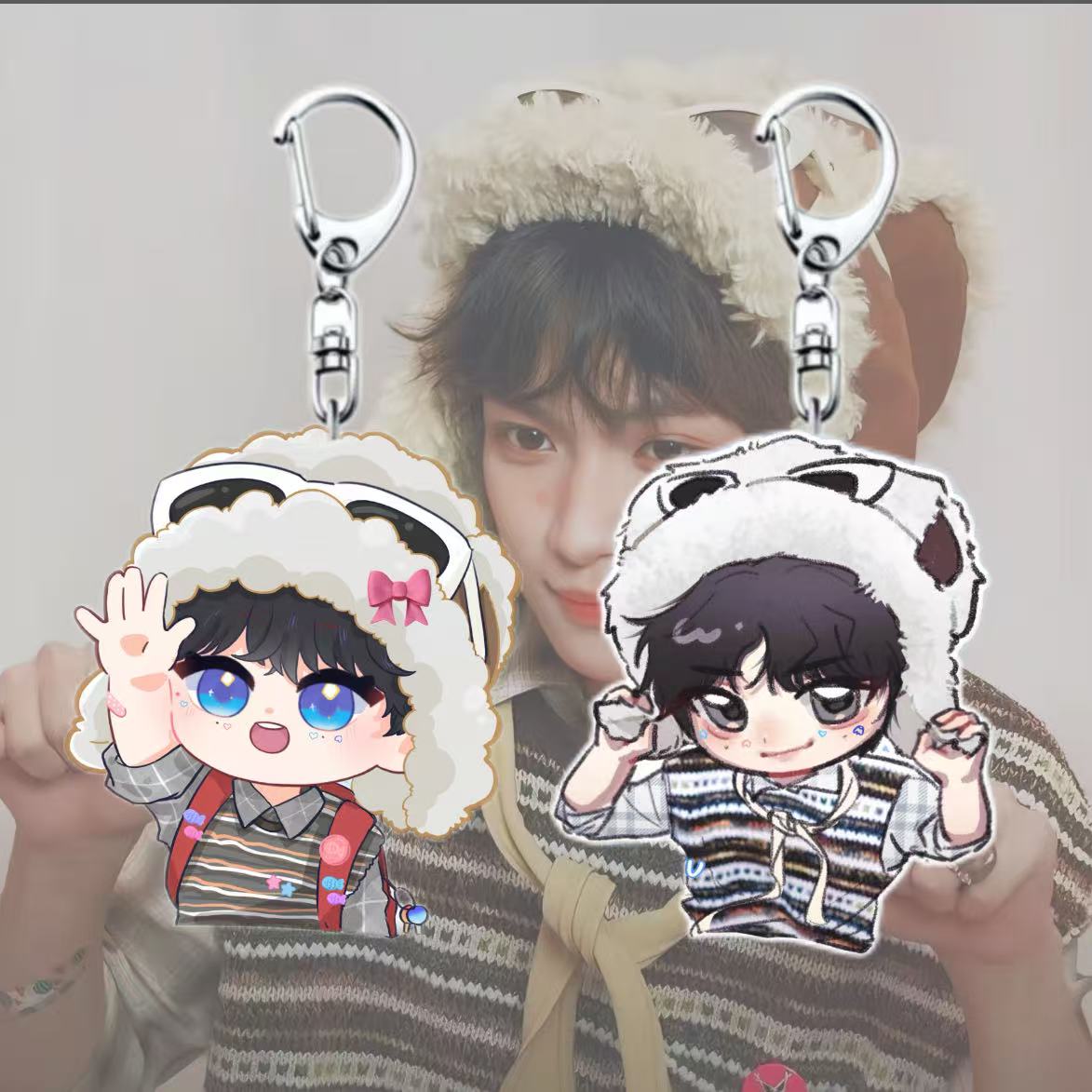 新款梓渝可爱秋冬挂件应援礼物梓渝物料钥匙扣学生书包装饰亚克力
