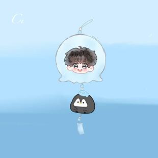 左奇函《企鹅》亚克力钥匙扣挂件高颜值粉丝应援钥匙扣背包挂饰