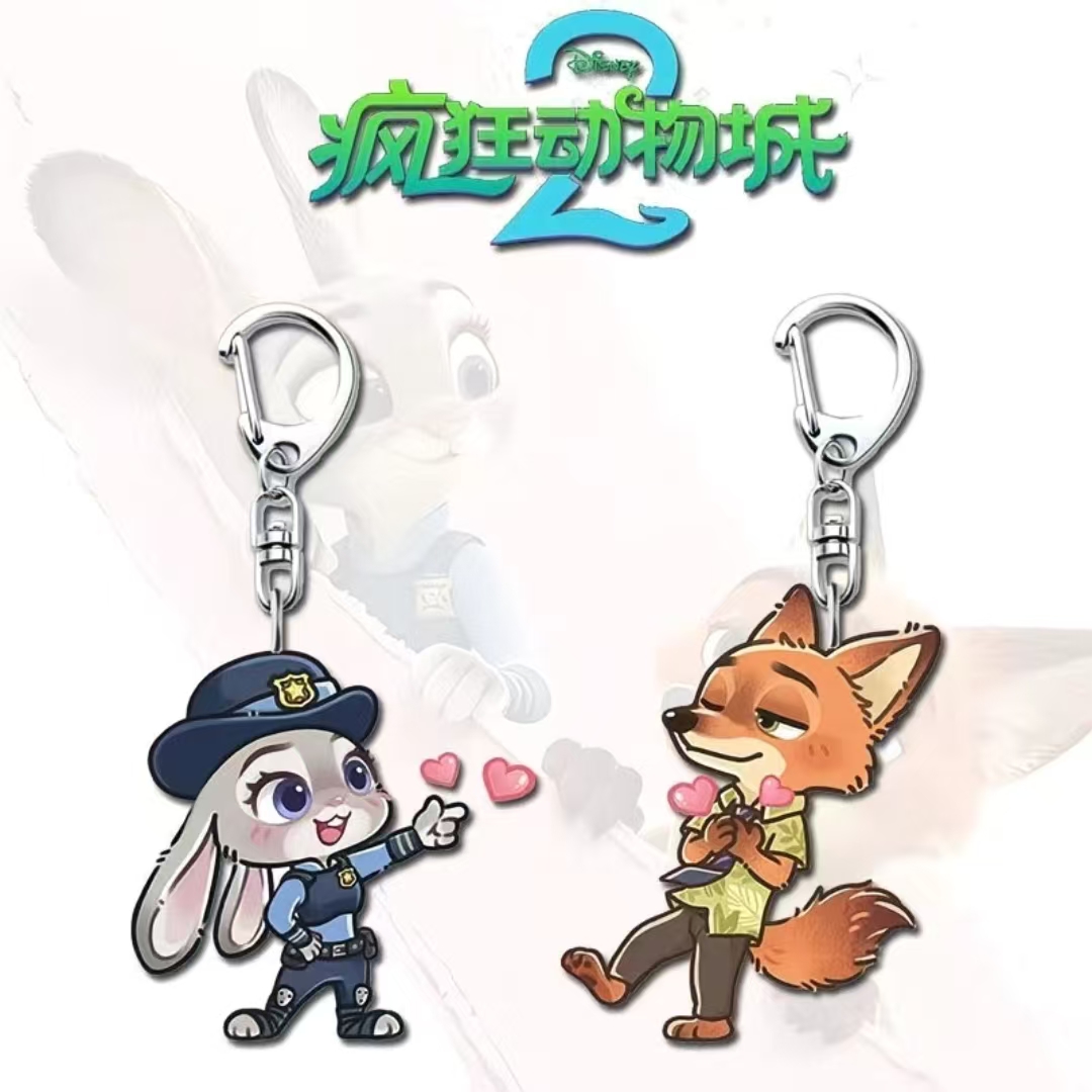 疯狂动物城钥匙扣周边尼克朱迪精致亚克力挂件高颜值礼物可爱