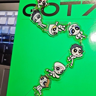新款got7韩国男团周边飞天小男警亚克力串串钥匙扣书包装饰挂件