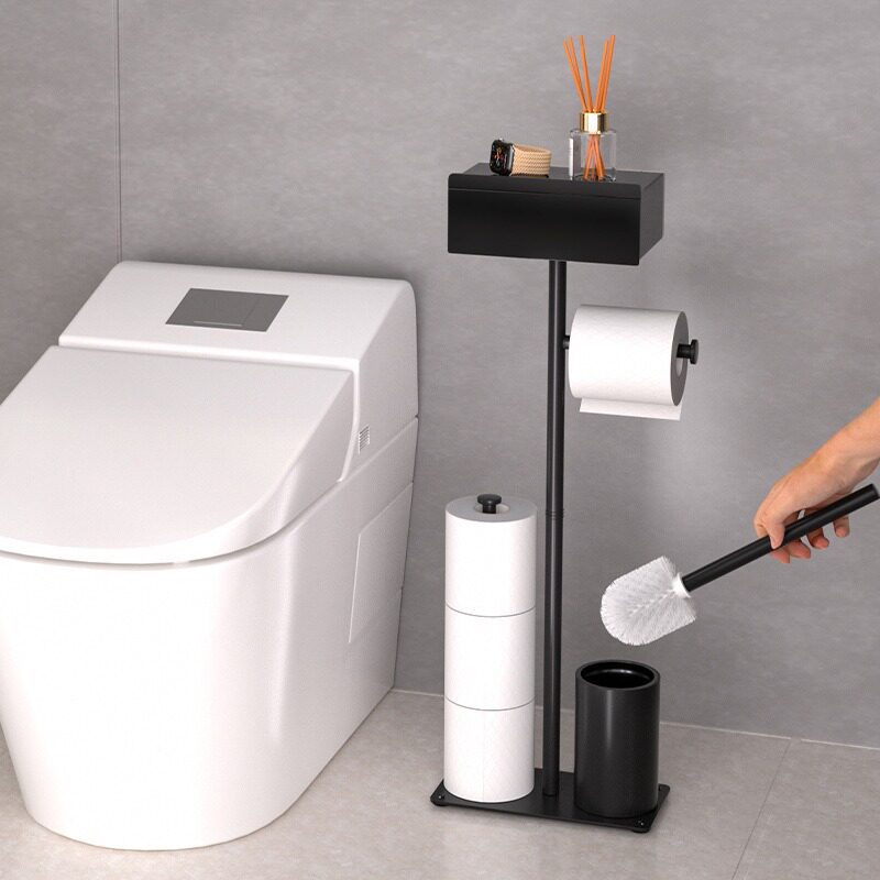 跨境卫生间纸巾架家用落地立式卷纸架浴室置地带抽屉马桶刷厕纸架