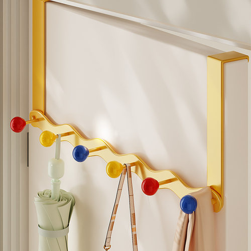 多巴胺彩球门后挂钩浴室门上衣服挂钩排钩卧室整理收纳挂衣钩挂架