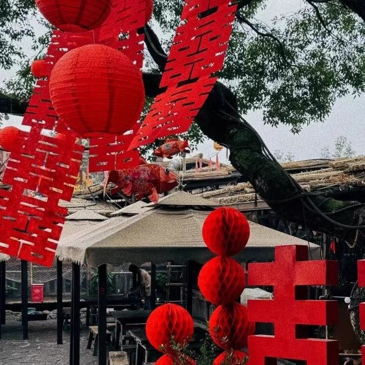 结婚庭院布置农村自建房院子装饰大门口婚礼长条喜字布幔灯笼瀑布,节庆用品/礼品,婚房装扮用品,淘宝优惠券,粉丝福利购,淘宝优惠卷