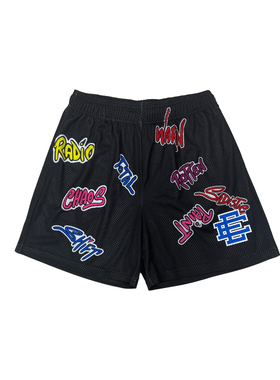 【现货】Matty Boy 黑色纽约限定涂鸦网眼短裤 男女同款