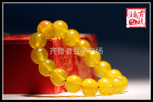 博山老琉璃珠子14mm古法手工橘皮纹蜜蜡黄老琉璃散珠包浆孤品东珠