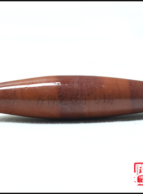 博山老琉璃珠子14*48mm彩带搅胎满花鸡肝石腰鼓形勒子珠 大橄榄珠