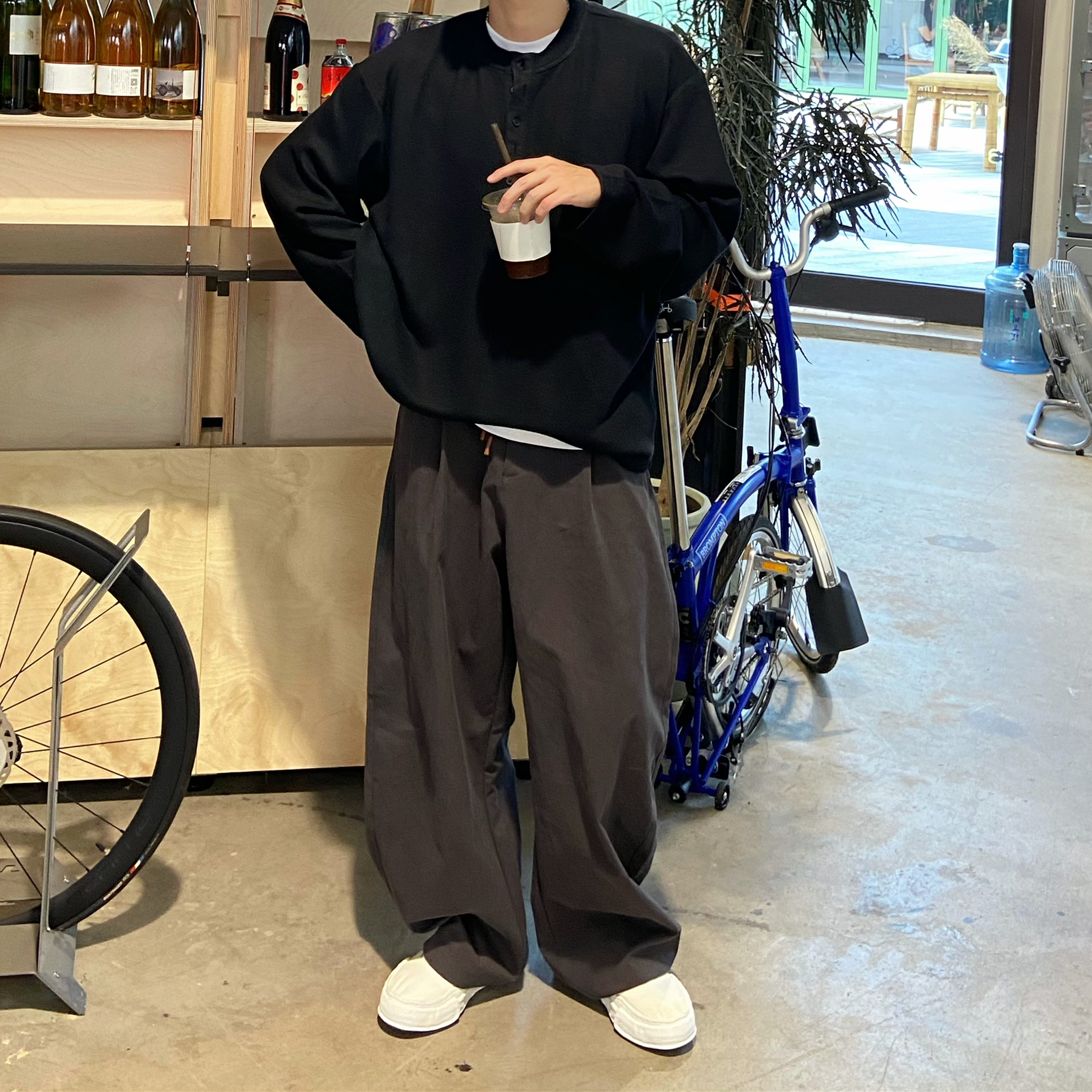 INTENSE分解绳日系弯刀裤廓形男