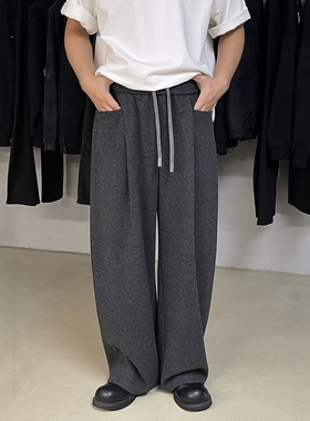 INTENSE 醋酸棉羊毛裤垂感爆好韩版慵懒软糯加厚休闲长裤男装