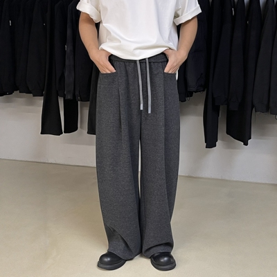 INTENSE醋酸垂感羊毛裤厚冬季男