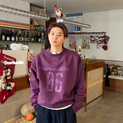 INTENSE酱紫色加绒重磅卫衣男生