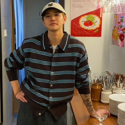 INTENSE美式100%羊毛翻领开衫男