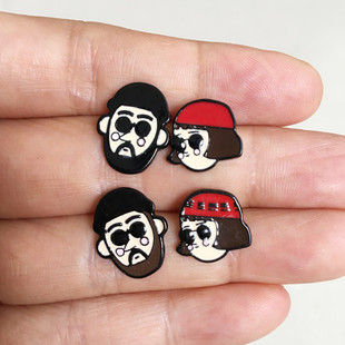 这个杀手不太冷里昂玛蒂尔达不对称卡通合金耳钉耳环日韩男女耳饰