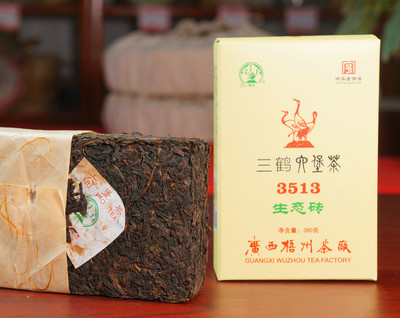 三鹤六堡茶砖生态砖口感醇正