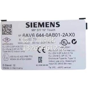 西门子MP377触摸屏12寸6AV6644 6AV6 644-0BA01-2AX1/OBAO1显示屏