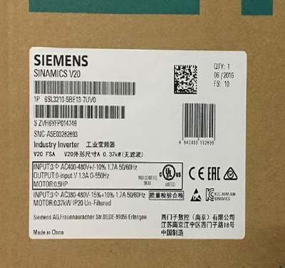 西门子6SL3210-5BE24-0UV0 V20 4kW变频器6SL32105BE240UV0询价