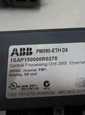 仪价ABB模块PM590-ETH D5 原装现货1SAP150000R0270询价
