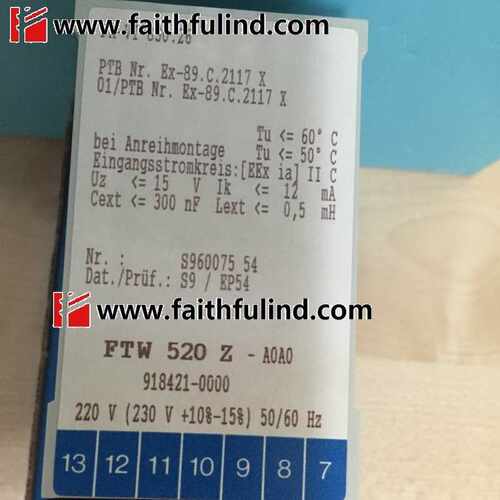 @E+H FTW520Z-A0A0 恩德斯豪斯全新信号转换器 FTW 520 Z询价