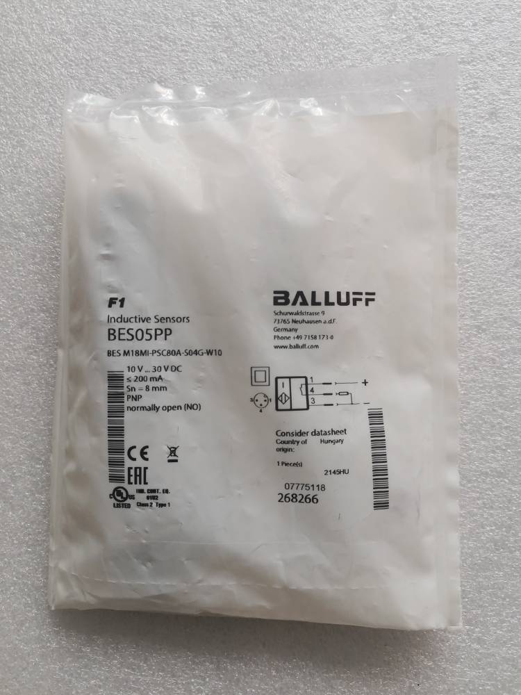 全新原装BALLUFF巴鲁夫 BES05PP BESM18MI-PSC80A-S04G-W10 现货