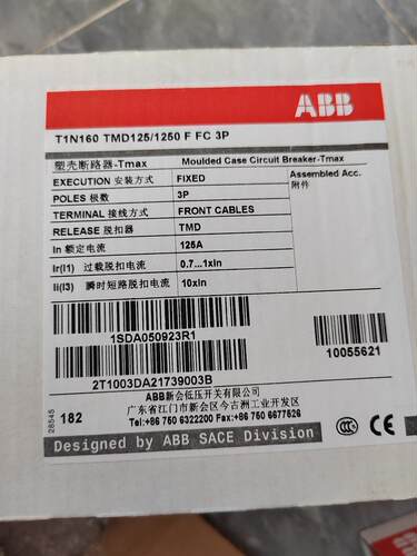 $ABB塑壳断路器T1N160 TMD125/250 F FC询价
