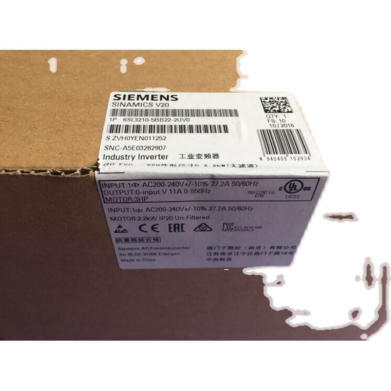 原装6SL3210-5BB11-2BV1 V20变频器0,12KW6SL32105BB112BV1现货询