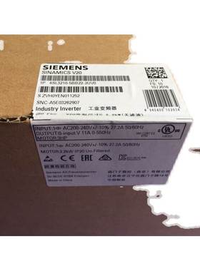 原装6SL3210-5BB11-2BV1 V20变频器0,12KW6SL32105BB112BV1现货询