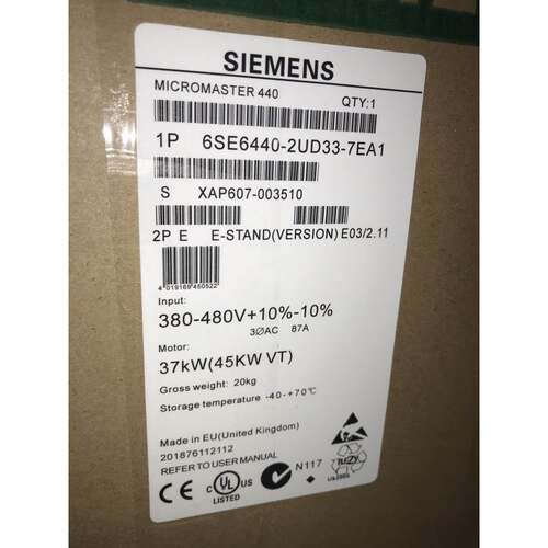 西门子M440系列变频器6SE6440-2AD33-7EA1带A级波滤37kW恒定转矩