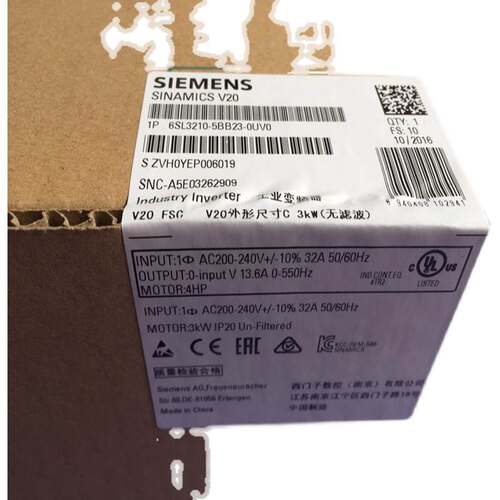 6SL3210-5BB15-5UV1全新V20变频器0.55KW/6SL3210-5BB15-5BV1原装
