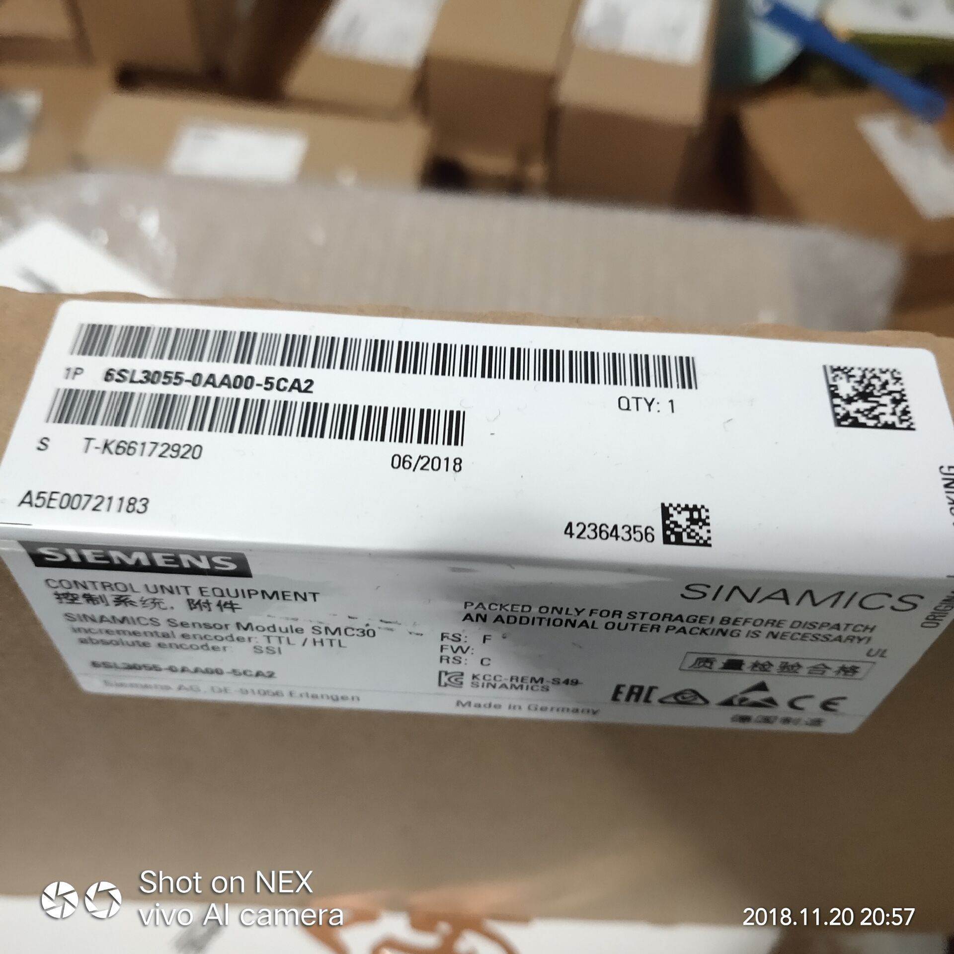 现货6SL3055-0AA00-5CA2西门子SMC30伺服模块6SL30550AA005CA2询