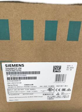 西门子V90电机400V PN 0.4kW 1FL6042-1AF61-2AH1增量编码器 插头