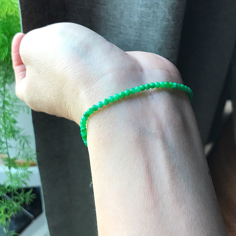 天然老坑A货翡翠手串圆珠