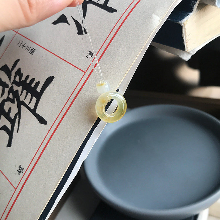 14mm 蜜糖金鸡油黄缅甸A货翡翠甜甜圈路路通冰种黄翡圆环跑环证书