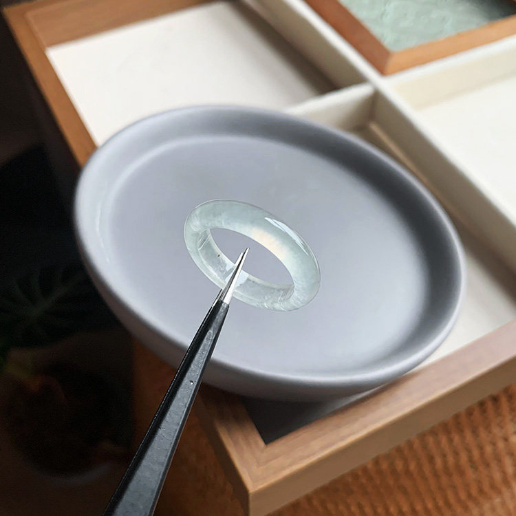 缅甸天然A货翡翠指环冰种晴水